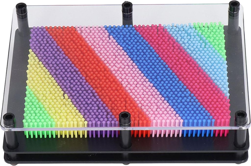 3D-Pin-Art-Spielzeug, buntes Kunststoffbrett, Skulptur, Nadel, klassischer schwarzer Rahmen