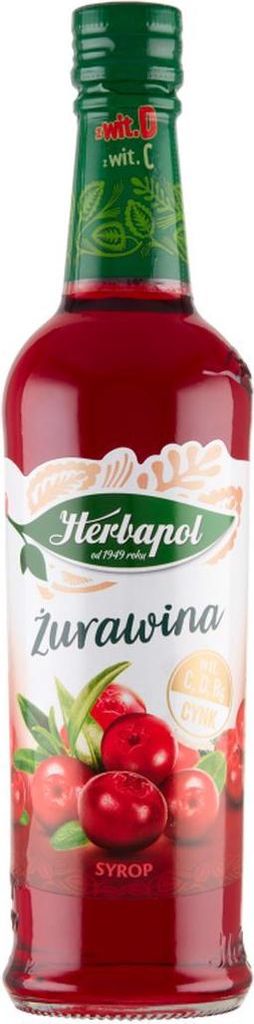 Herbapol Suplement Diety Syrop O Smaku Żurawinowym 420 Ml Zdjęcie produktu 