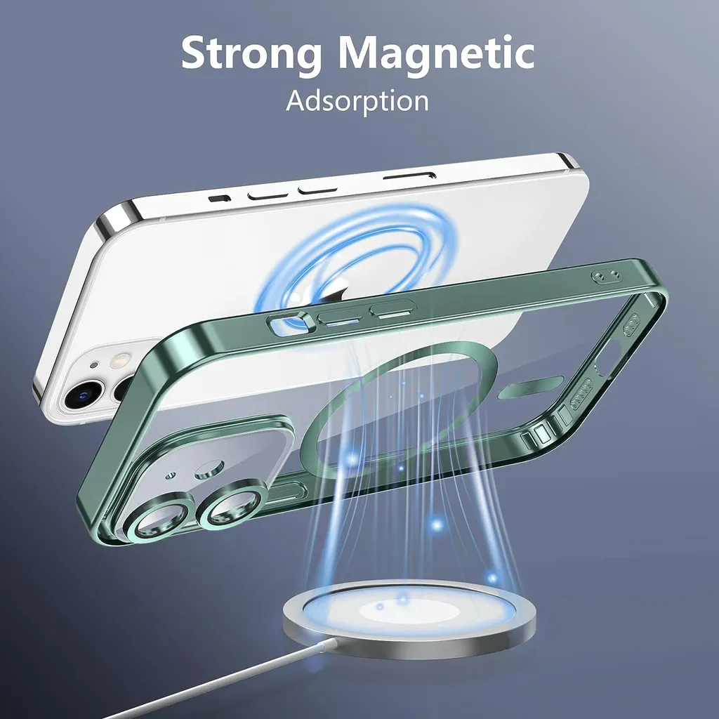 Custodia iPhone 15 Magnetica Verde: Protezione Militare e Slide Camera