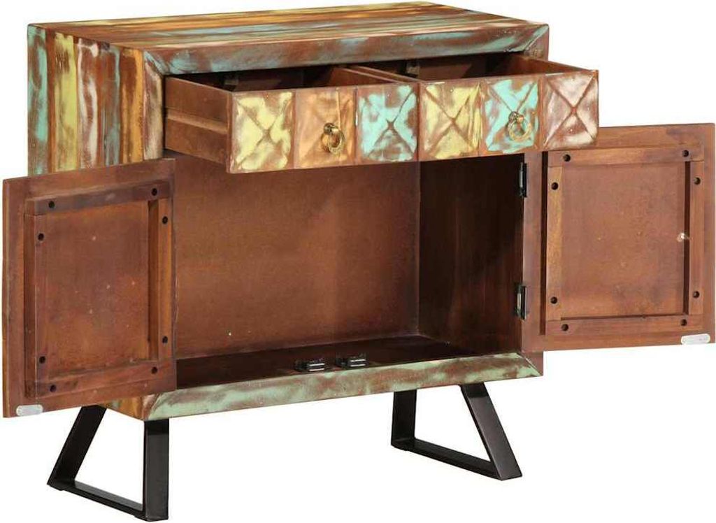 Best Möbel Schubladenschrank Mehrfarbig 70x35x70 cm Altholz Massiv - Kommoden A358186