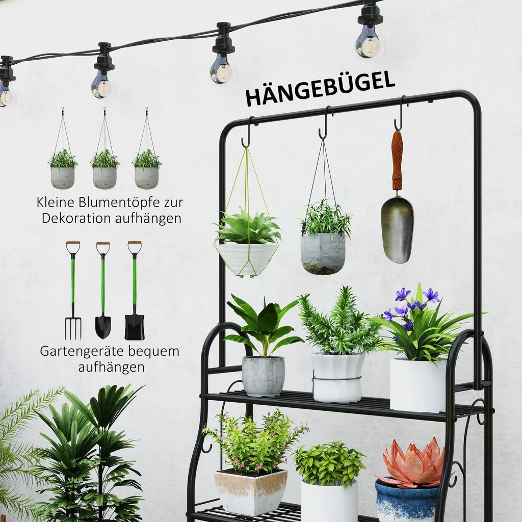 Étagère à Fleurs Gain de Place avec Support Suspendu pour Petits Espaces - 5