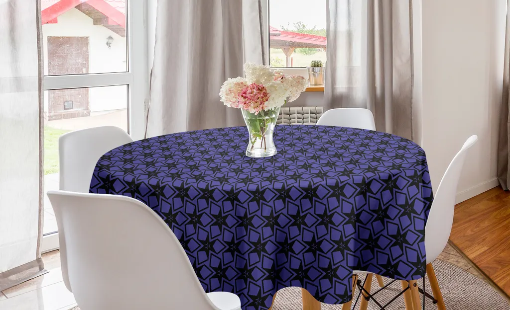 Tovaglia Rotonda Antimacchia ABAKUHAUS 150 cm - Viola e Grigio