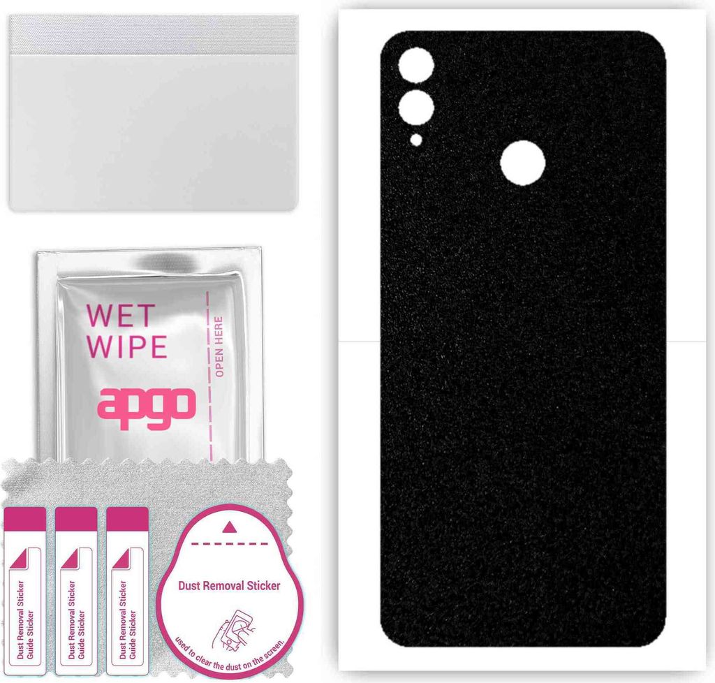 apgo Rückseite Schutzfolie, Skin, kompatibel mit Honor 8X, Hinten Displayschutzfolie aus Vinylfolie, kratzfest, einfache Montage - Mattschwarz
