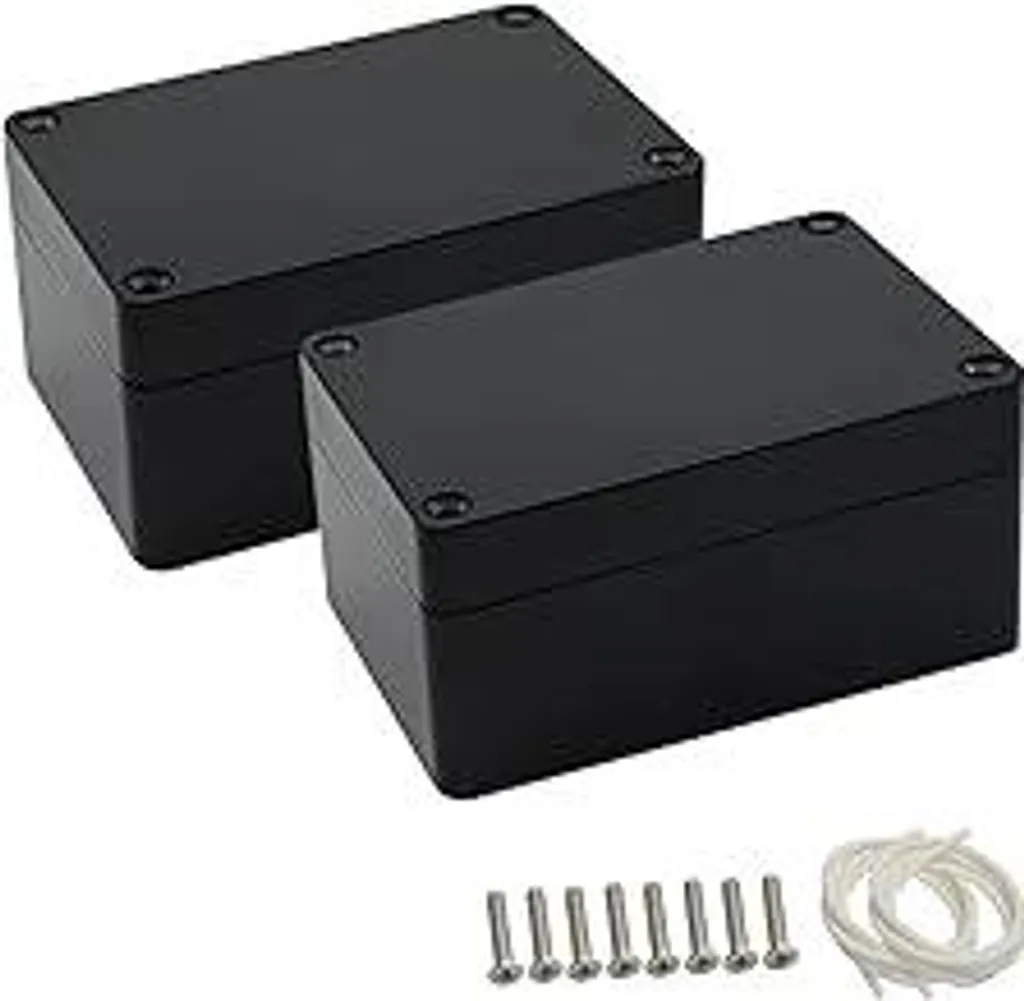 LeMotech Project Box Scatola di distribuzione in plastica ABS IP65 Impermeabile Scatole elettriche Alloggiamento universale Nero Dimensioni esterne 100x68x50 mm (2 pezzi)