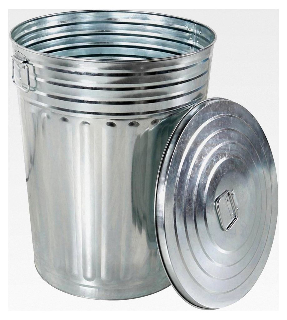 Metall Eimer mit Deckel XXL - Mülltonne - Abfalleimer - Futtertonne - Mülleimer mit Deckel - Feuertonne - Ascheeimer mit 58-30 - 20 Liter verzinkt