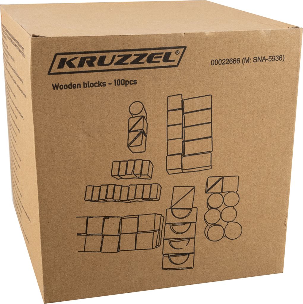 Kruzzel 22666 Drevené kocky vo vedre s vekom 100 ks Obrázok produktu 13