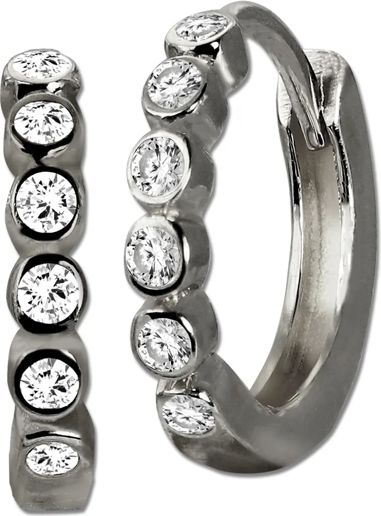 Boucles d'oreilles Créoles Or Blanc 333 et Zirconium Scintillant GoldDream