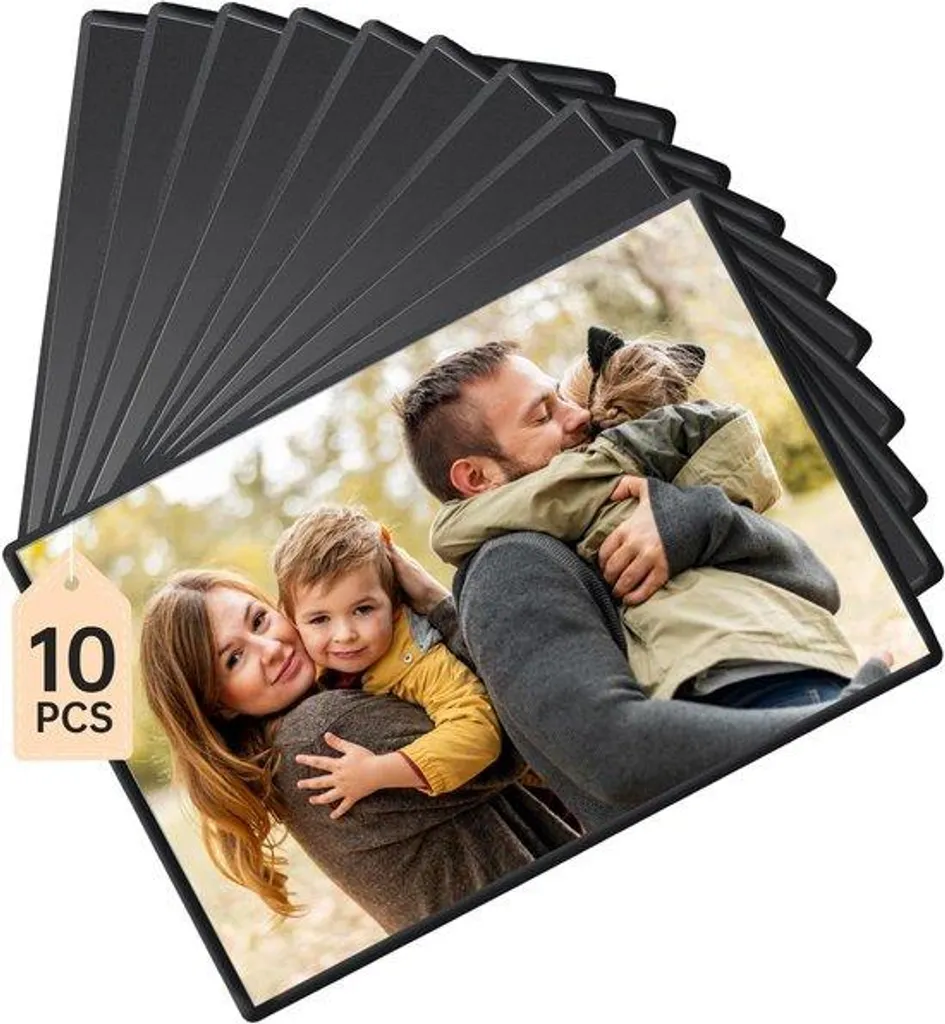 Porte-photos magnétiques 11x16 noirs lot de 10 stop chutes de photos
