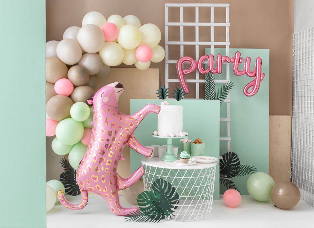 Folienballon Leopard 103x60cm rosa Produktbild 
