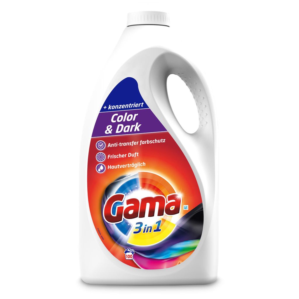 Gama Flüssigwaschmittel Color & Dark 3in1 für 100 WL 5L Produktbild 
