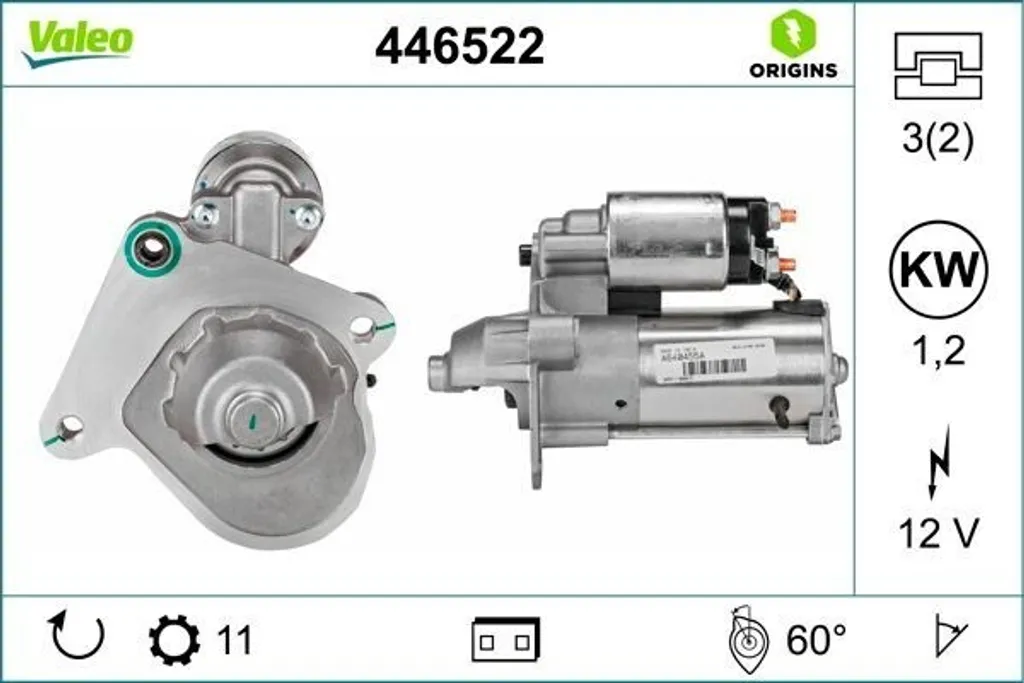Démarreur de moteur pour Ford Mondeo IV, S-Max et Volvo V70 - Pièce OE