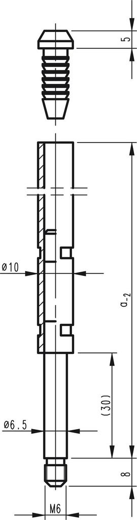Treibriegelstange 9006 Rohr m.Gleitstopfen 1010mm BKS