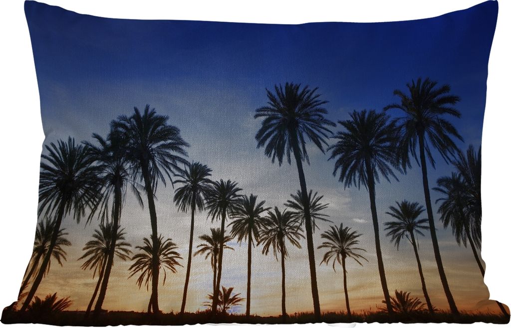 MuchoWow Outdoor Kissen - Palme - Natur - Strand - Sonne - Nacht - 50x30 cm - Wetterfest - Lounge Kissen - Sofa kissen - Wohnzimmer Dekoration