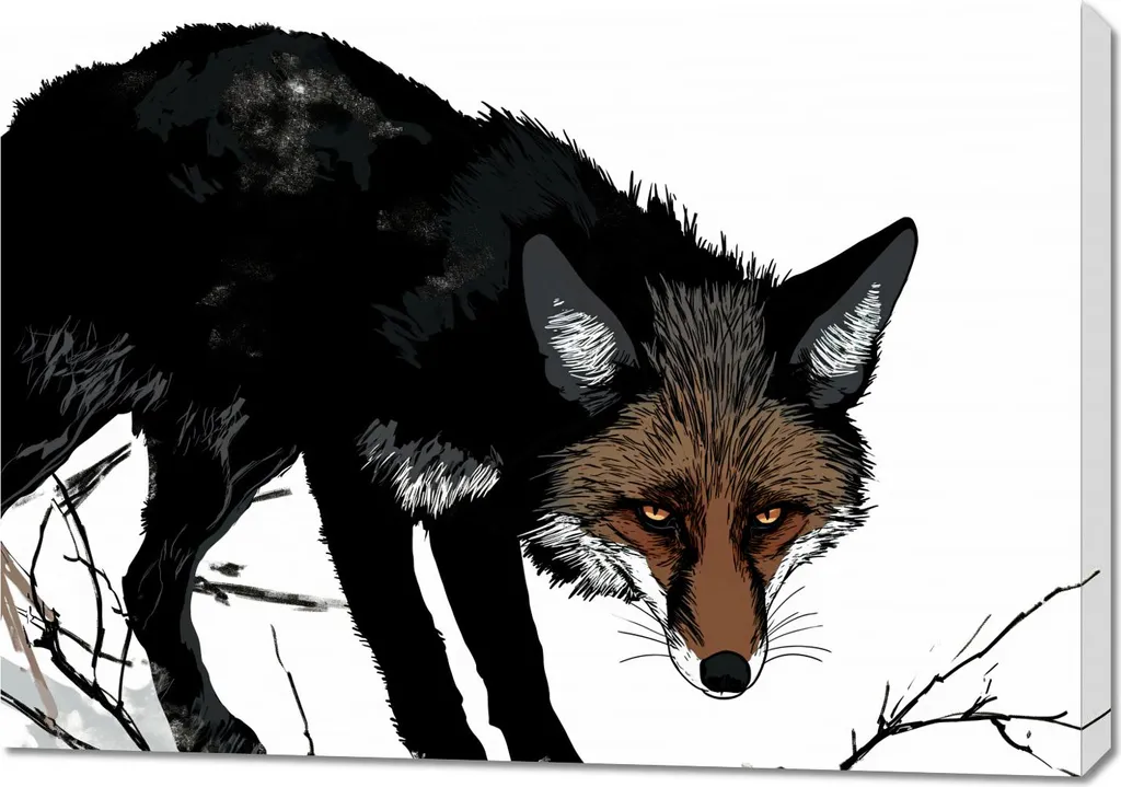 Tableau Image 100 x 70 cm Renard Méfiant - Décoration Murale Nature