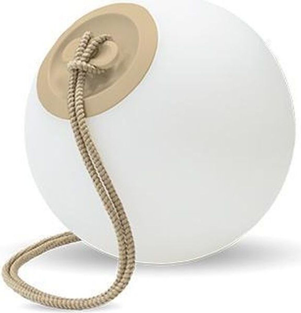 LED Hängeleuchte außen kabellos Akku Dimmer Farbwechsel RGBW IP65 Ø 24 cm Beige Weiß Kugel Schirm Modern Außenlampe Garten Terrasse