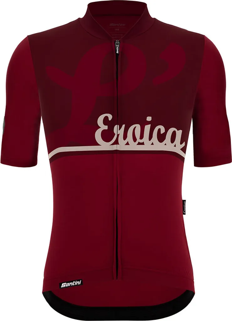 Maillot de cyclisme vintage rouge Santini Eroica en taille L homme