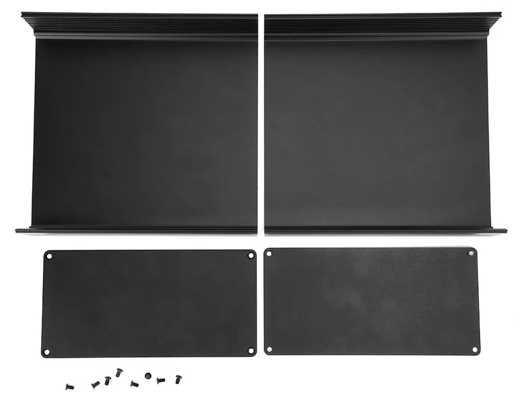 Boîtier électronique en aluminium noir pour dissipation thermique 170mm
