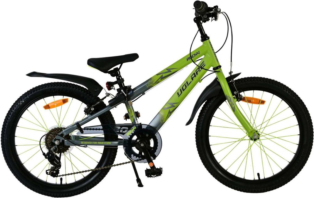 Volare Rocky Kinderfahrrad - 20 Zoll - 7 Gang - Grün/Grau Produktbild 