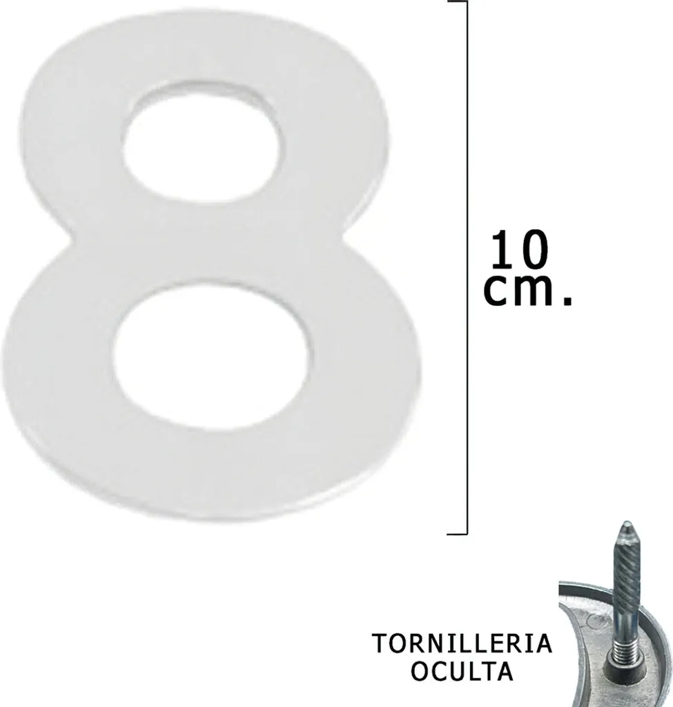 Numero 8 Argento Opaco Wolfpack 10 cm - La Tua Casa Merita il Meglio