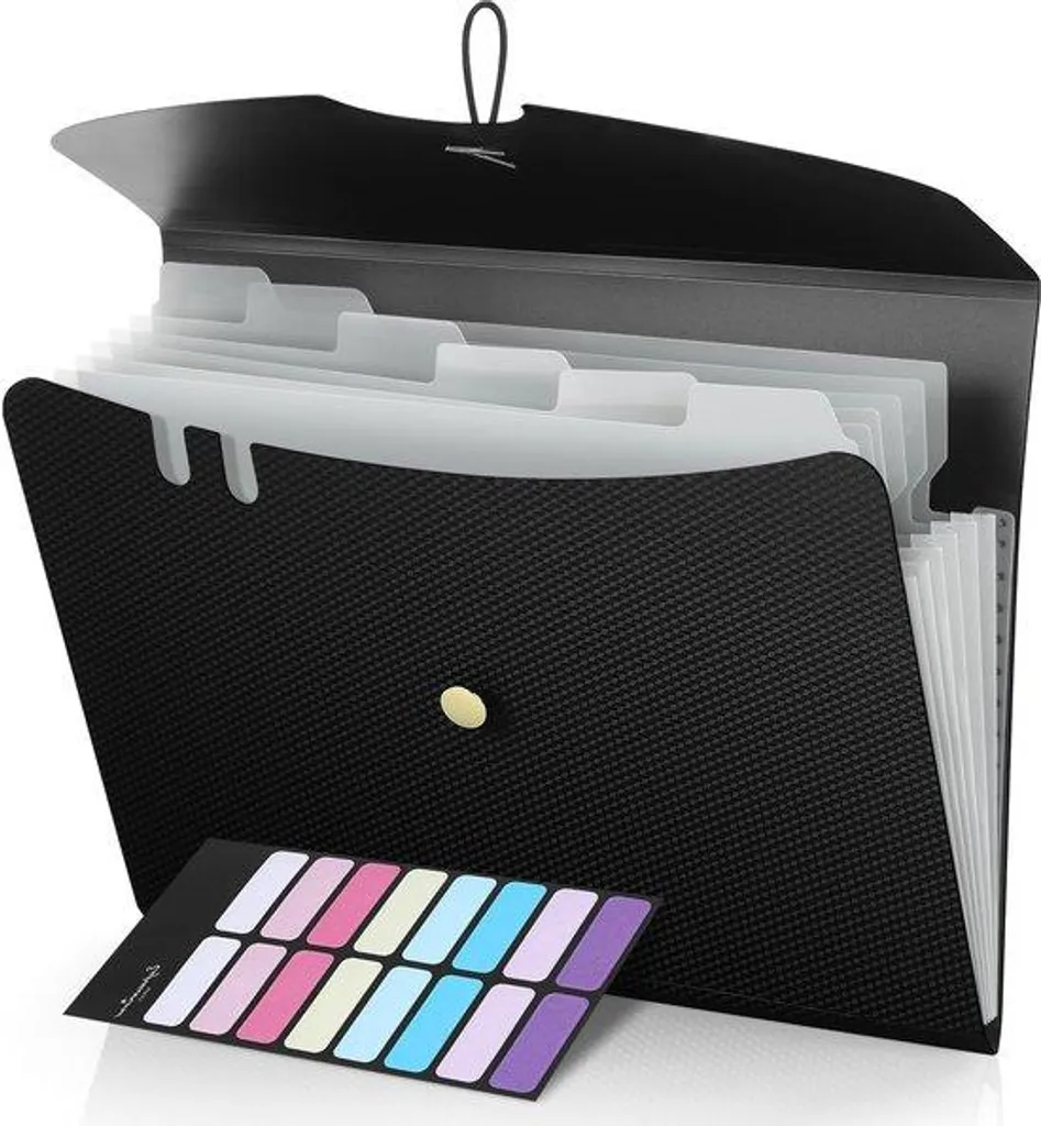 Trieur de documents A4 anti-perte avec pochette et étiquettes
