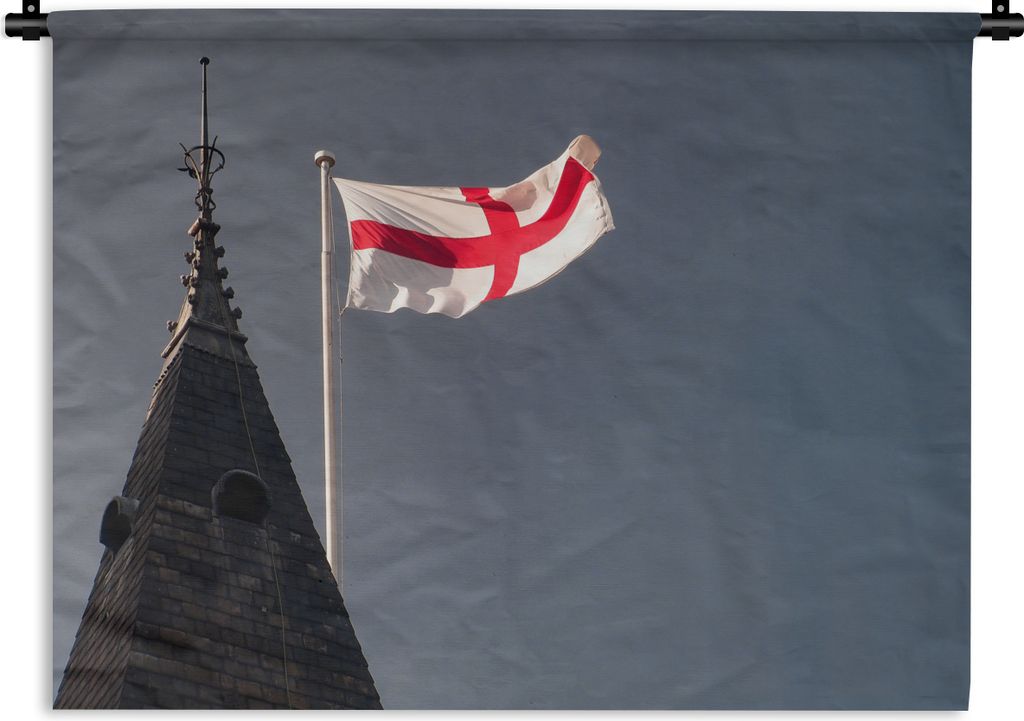 MuchoWow Wandteppich Wandbehang Die Flagge von England mit dunklem Himmel 120x90 cm Tapisserie Dekoration Wandtuch - Wohnen - Aufhänger für die...