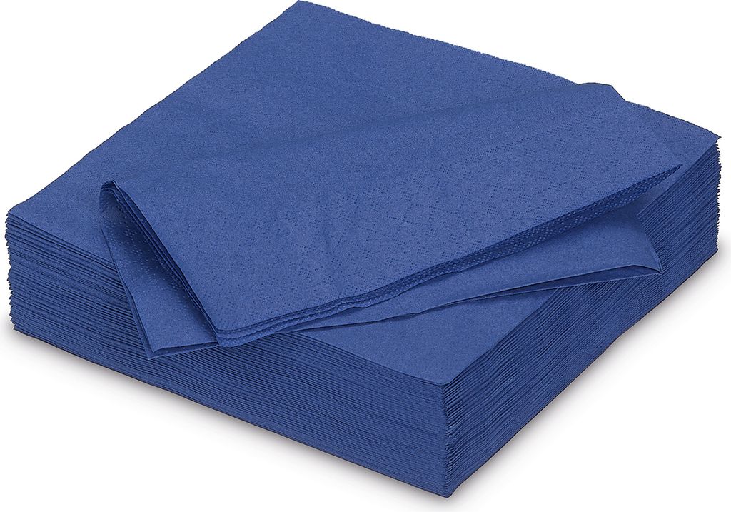 Servietten aus Papier 25x25cm 2-lagig 50 Stück Blau Produktbild 