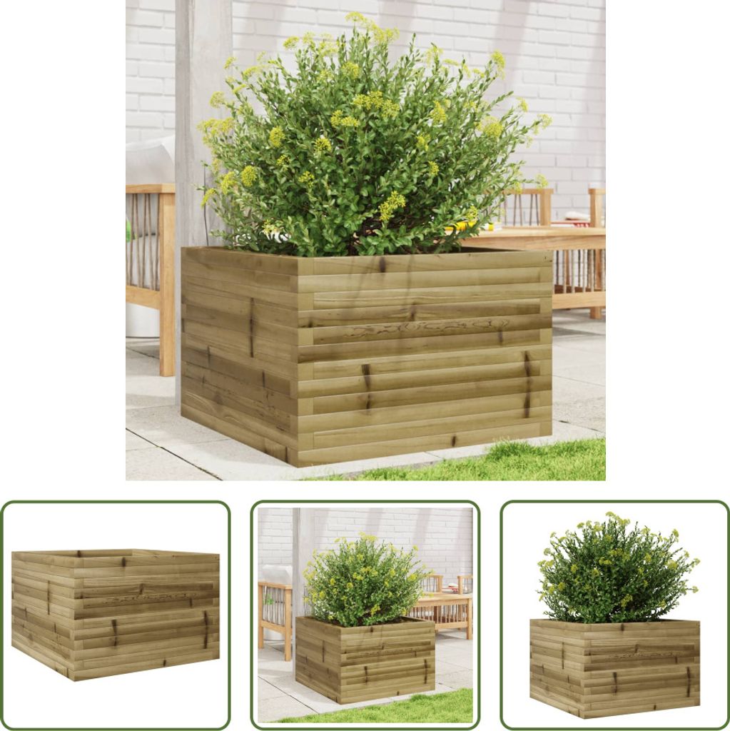 The Living Store Pflanzkübel 70x70x45,5 cm Kiefernholz Imprägniert