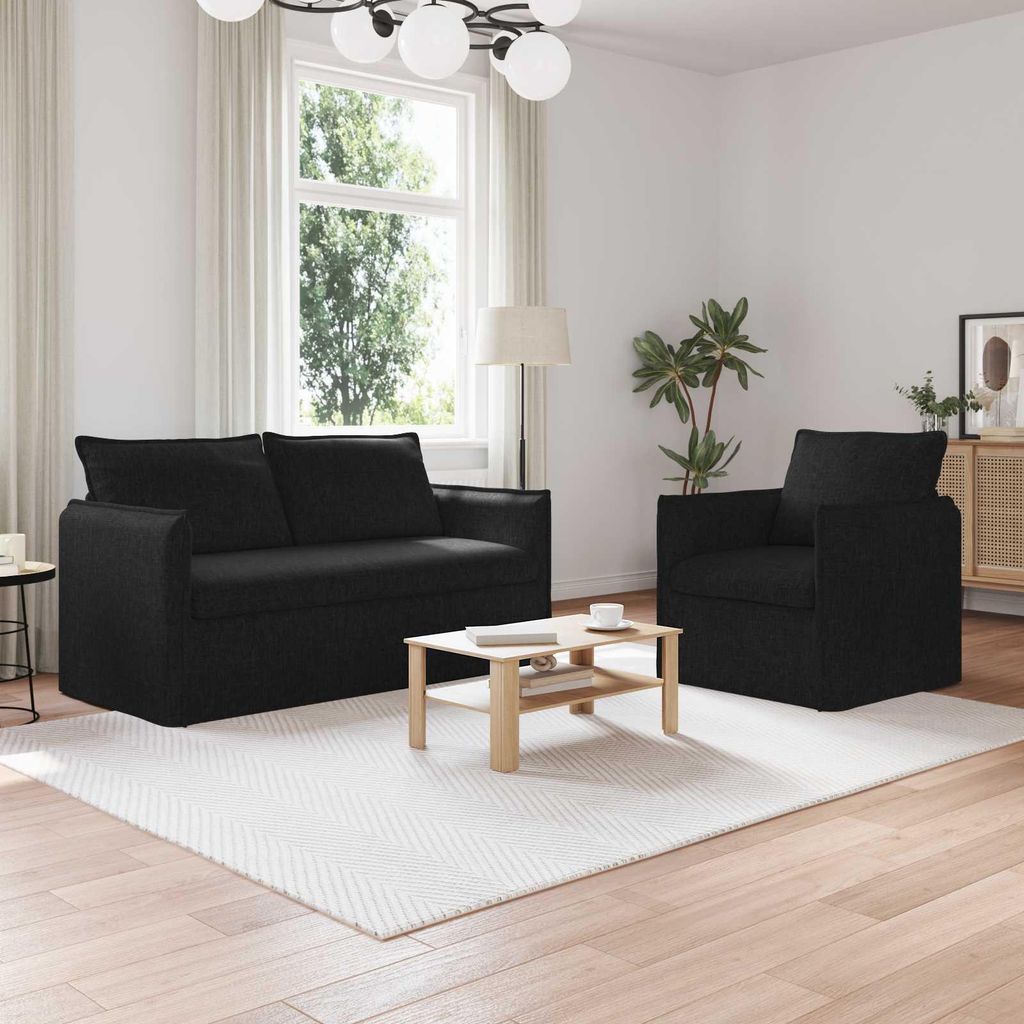 "SALE 2026"2-Sitzer Sofa Couch 140cm - 2 pcs - elegantes Design - Doppelsofa - Couch - Schwarz Metall Promotion153834 - Klassische Sofas