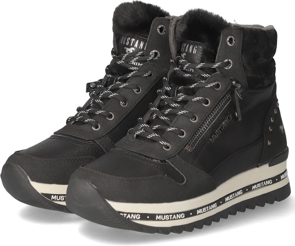 Mustang High Sneaker Damen Kunstleder Schwarz Größe: 38 Produktbild 