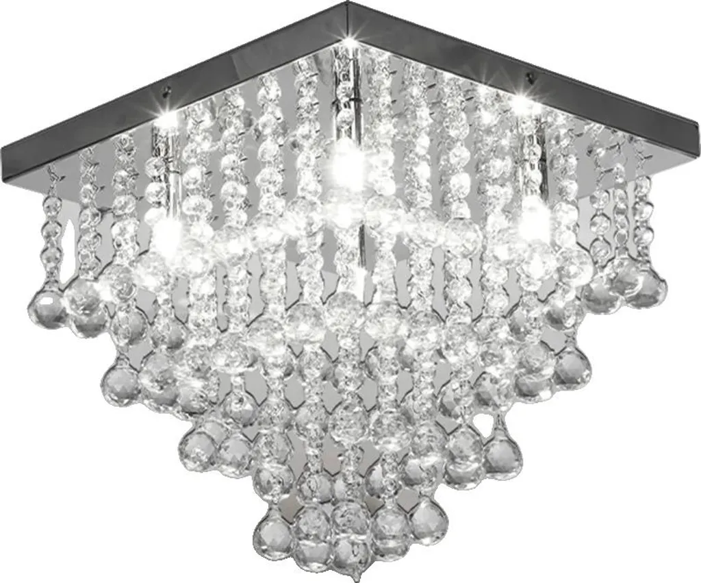 Plafonnier Lustre en Cristal 38x38x39 cm Design Moderne Modulable