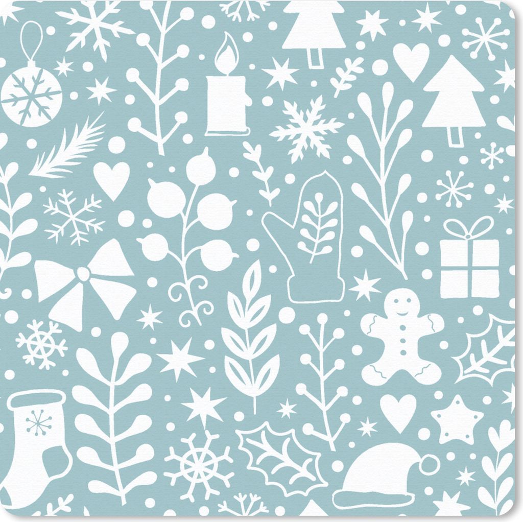 MuchoWow Mauspad Mousepad Winter - Schnee - Muster - Weiß 20x20 cm - Mousepads - Maus Mat - Pad - Mausunterlage - Desk Mat - Bureauartikeln