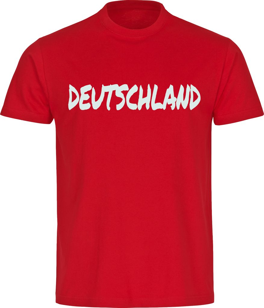 multifanshop Herren T-Shirt - Deutschland - Textmarker, rot, Größe M