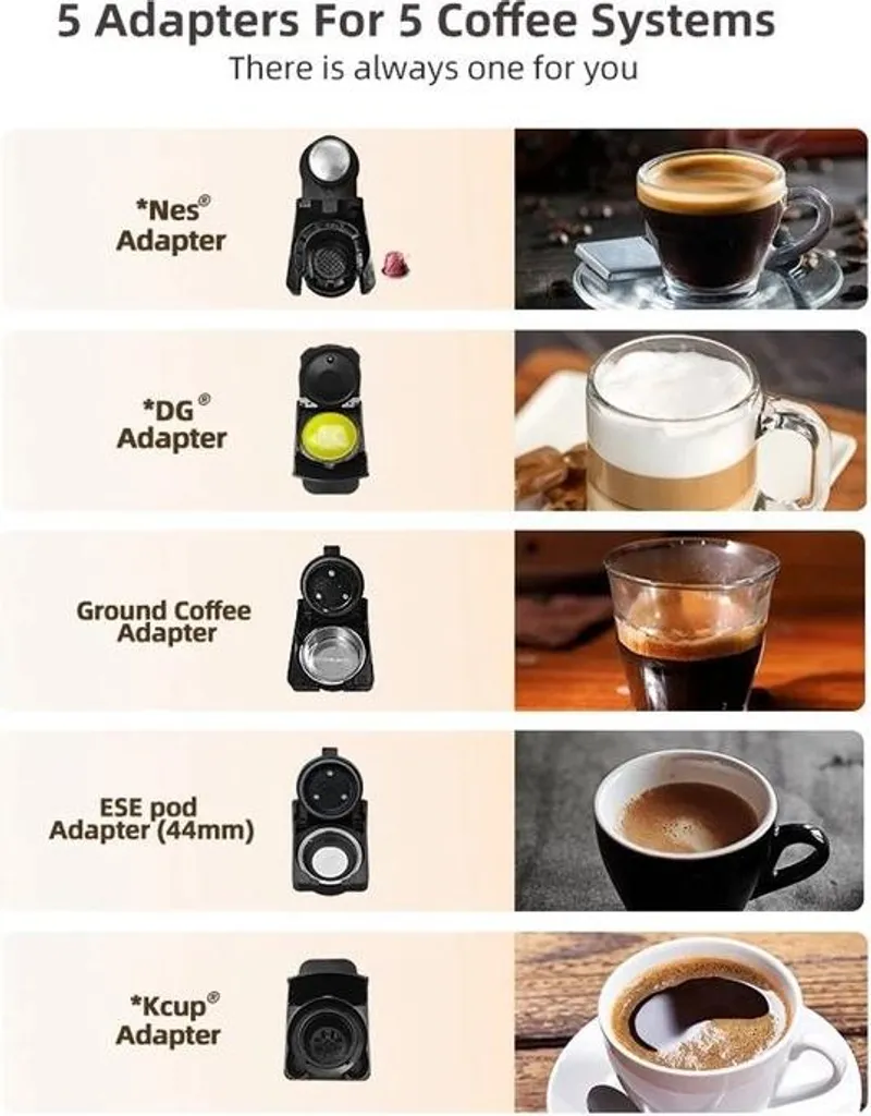 Machine à café polyvalente grise pour dosettes variées chaud et froid - 3