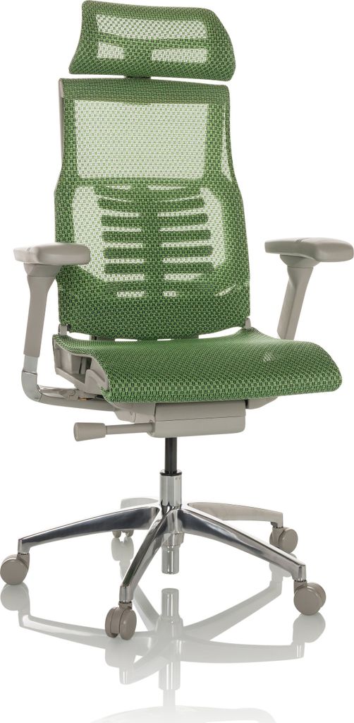 hjh OFFICE High End Bürostuhl POFIT G GEN2 Ergonomischer Schreibtischstuhl mit Armlehnen Netzstoff Grün Drehstuhl für Büro, Zuhause