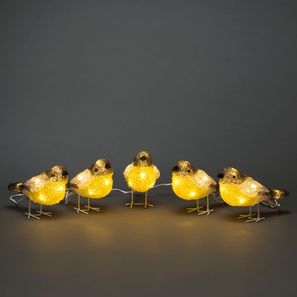 Vögel, Konstsmide - 5er-Set, Acryl LED