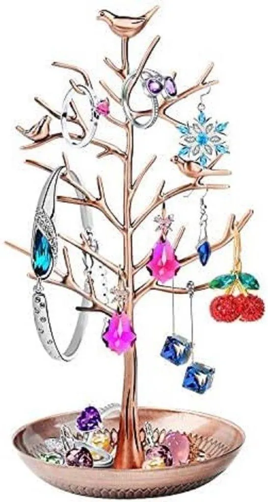 Porte-chaînes et coffret à bijoux rigide avec compartiments amovibles - 30cm