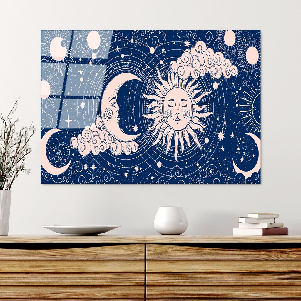 Wallity, UV-216 70 x 100, Dekorative Malerei aus gehärtetem Glas, 100 % gehärtetes Glas, Mehrfarbig, 70 x 100 cm