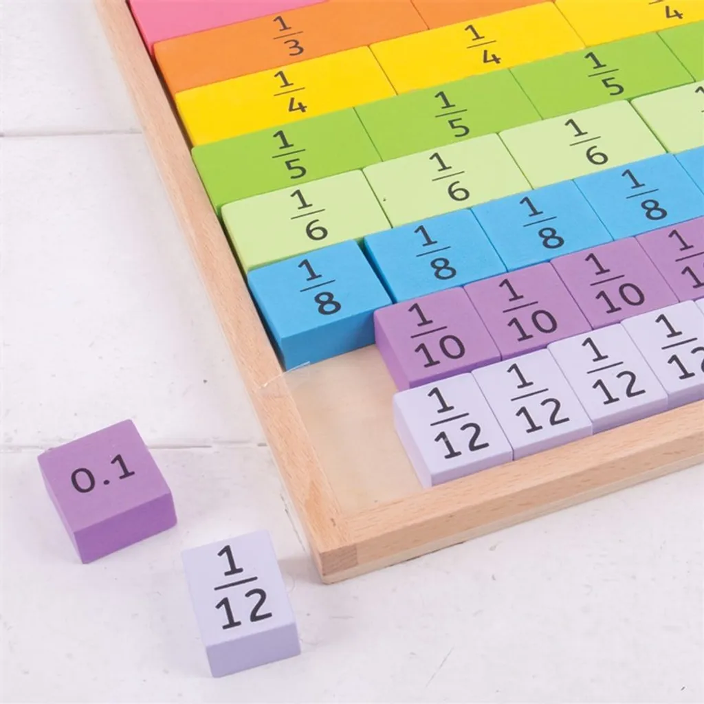Support Pédagogique Fractions en Bois pour Aide aux Devoirs Primaire