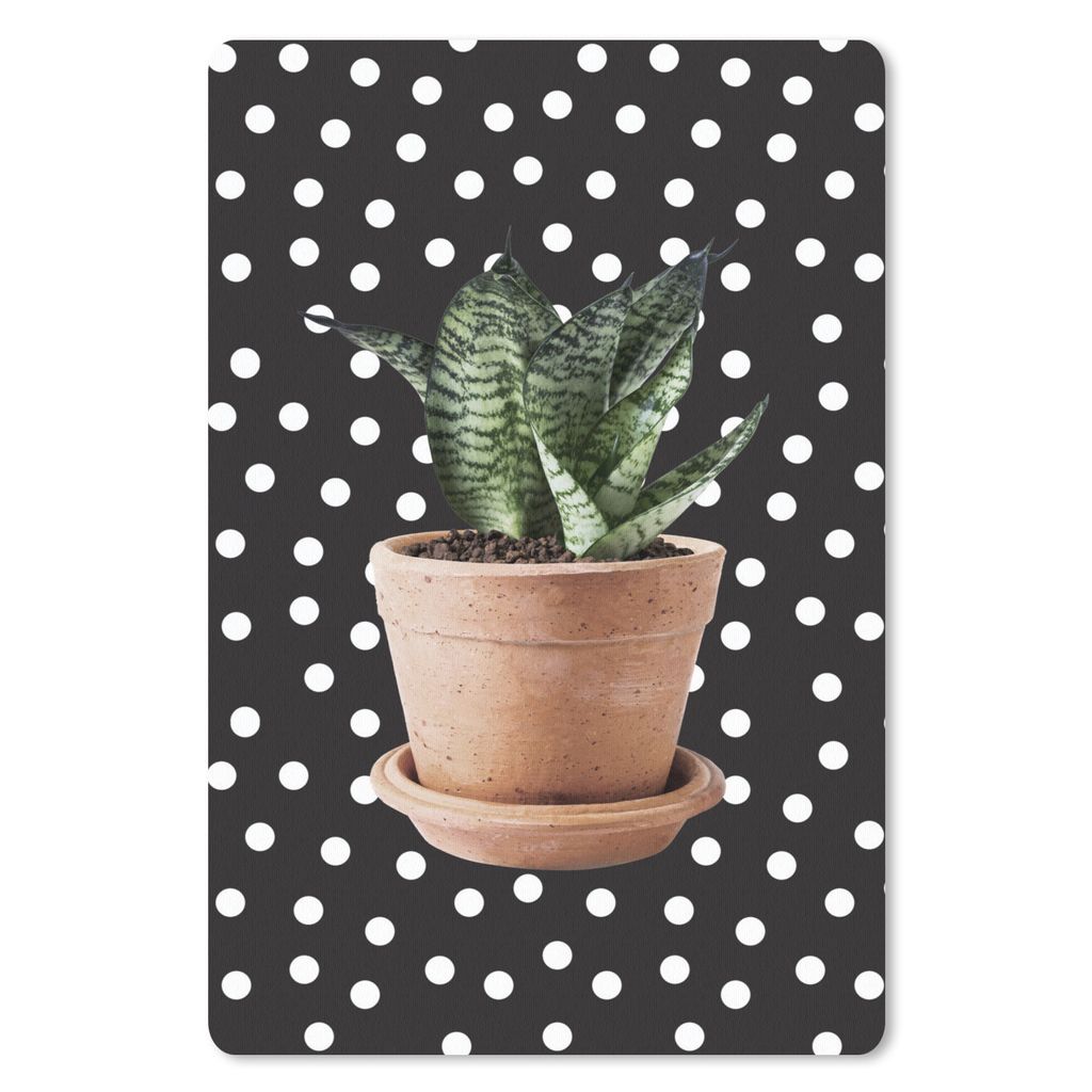 MuchoWow Mauspad Mousepad Pflanze - Pflanzgefäß - Dots 40x60 cm - Mousepads - Maus Mat - Pad - Mausunterlage - Schreibtisch Accesoire