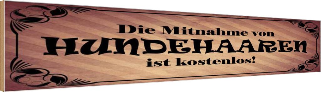 vianmo Holzschild 10x46 cm Mitnahme Hundehaare
