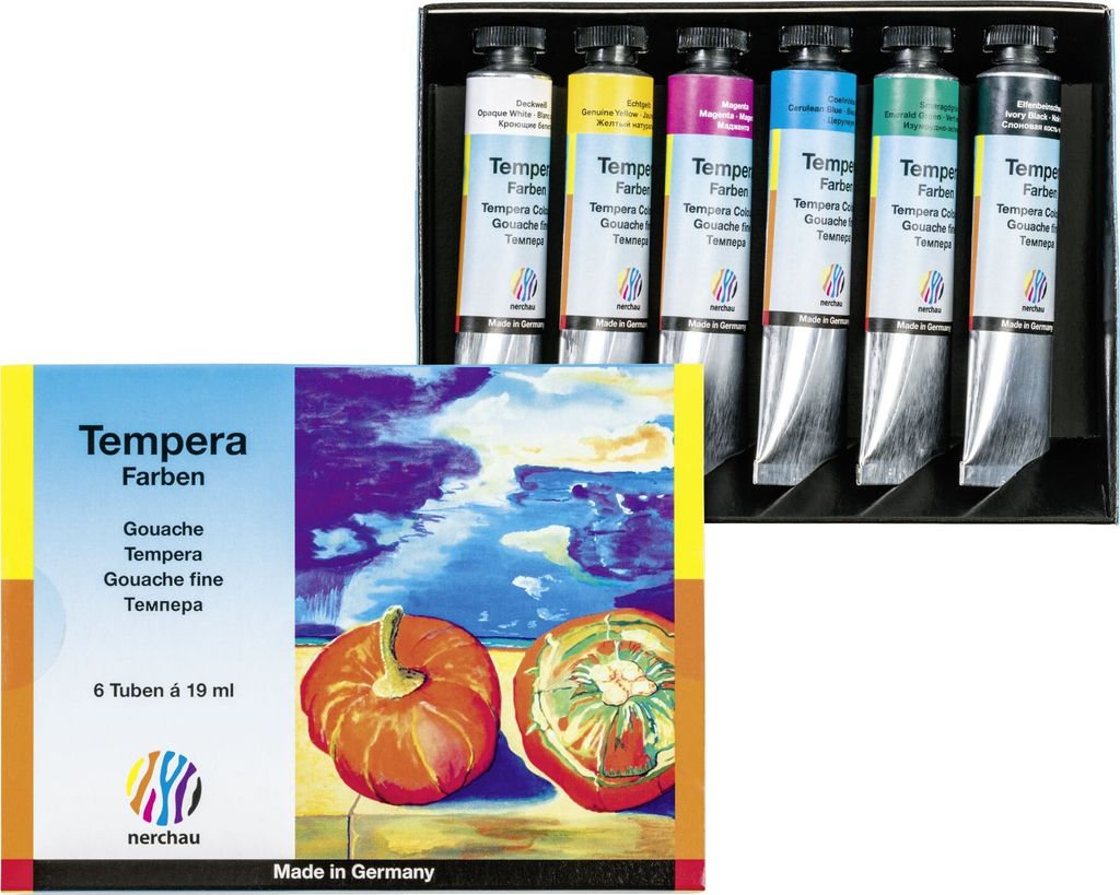LUKAS Tempera Farben Gouache Starter Set 1000ml 6 Stück Produktbild 
