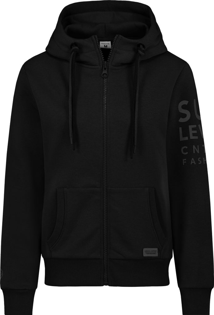 Sublevel Hoodie mit Reißverschluss und Logo-Print Größe: XS