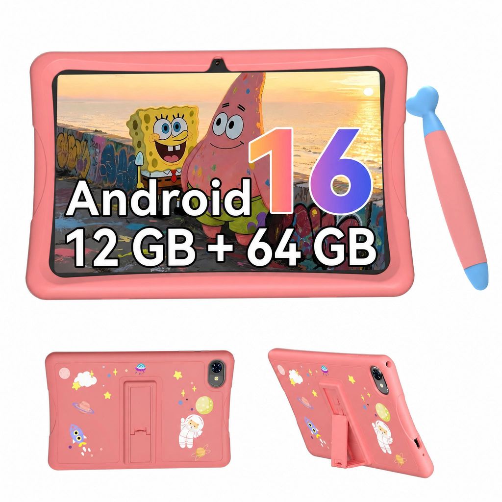 Tabwee K10 Kids 10.1" Pink Tablet, Google Kids Space, 4GB Immagine del prodotto 