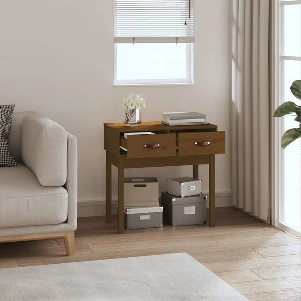 Consolle Ingresso Marrone Miele 76,5cm - Legno Pino Massello Design