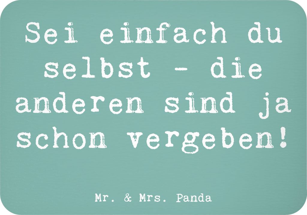 Mr. & Mrs. Panda magnet Spruch Selbstakzeptanz Einzigartig - Meeresbrise - Geschenk, Zitat, Stärke, Pinnwandmagnet, holzmagnet, haftmagnet, Gefüh...