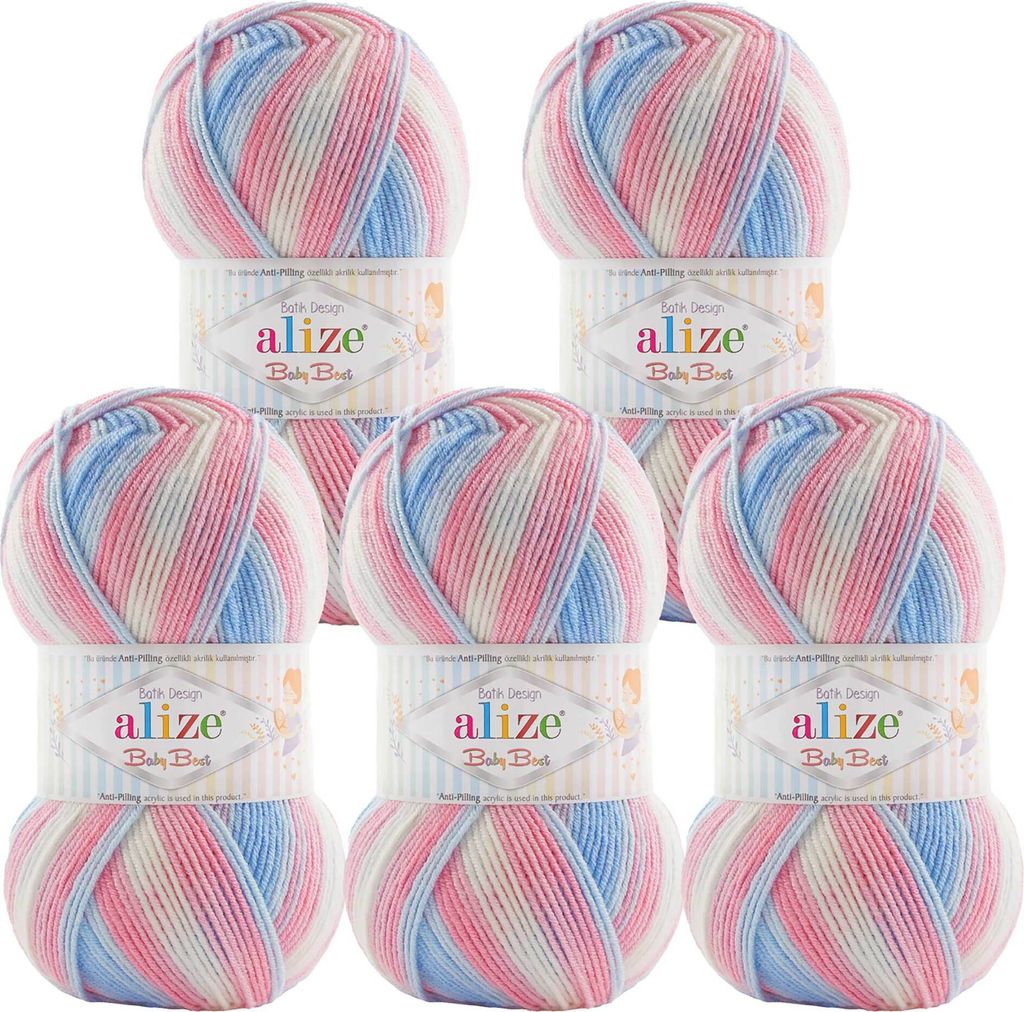 500g Baby Wolle Strickgarn ALIZE Baby Best Batik Antipilling, unterschiedliche Farben