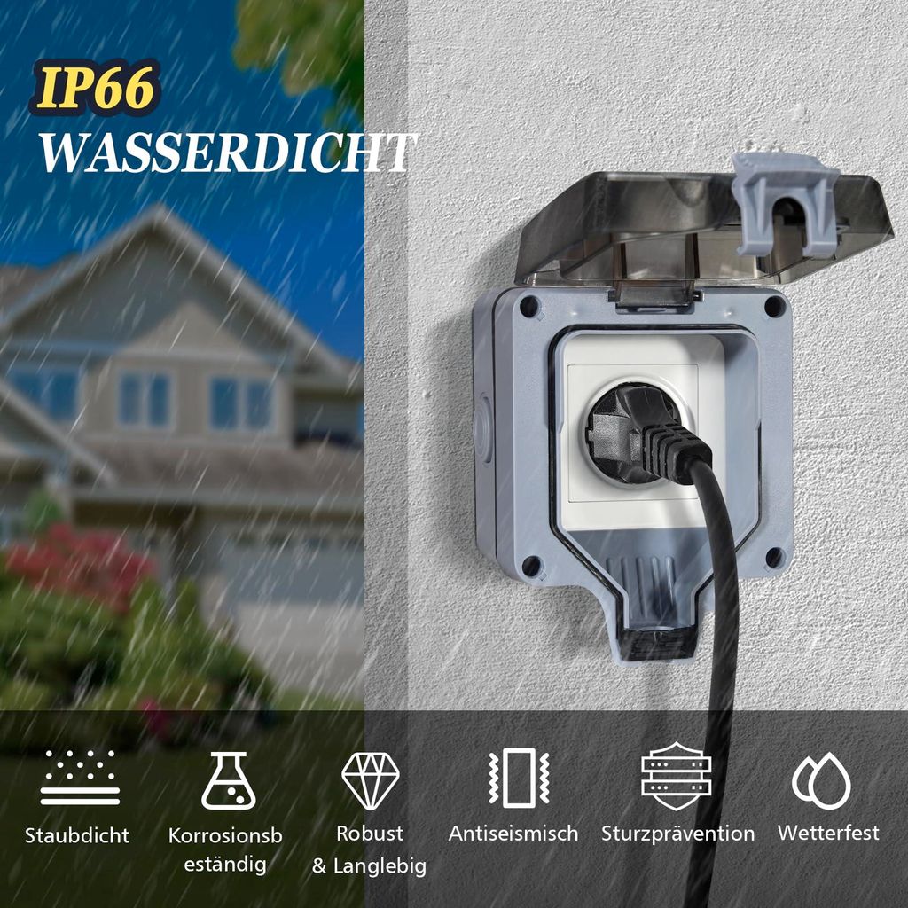 IP66 Résistant aux intempéries Prise de courant 1-fois en Image du produit 