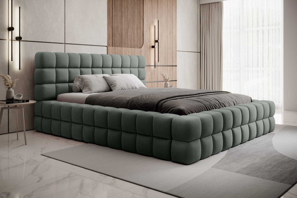 YOURHOUSE24 Polsterbett Dizzle Bett Doppelbett Bettgestell mit Lattenrost (Farbe: Touch 100, Größe: 180x200 cm)