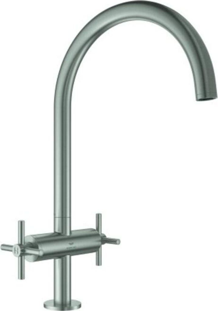 GROHE Zweigriff-Spültischbatterie Atrio 30609, C-Auslauf, Einlochmontage, supersteel