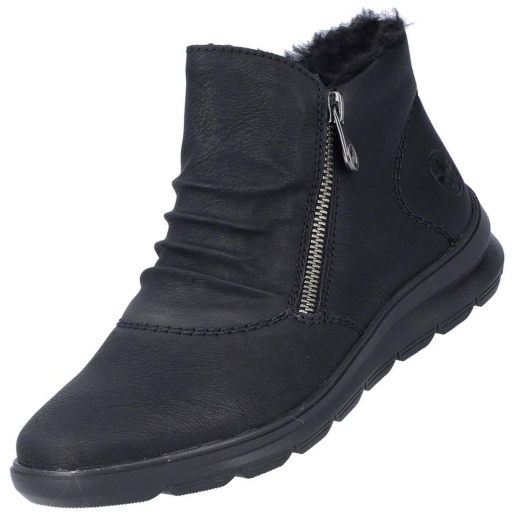 Rieker Schnür-,Zug-u.Schnallenstiefel in schwarz, Gr. 38 Produktbild 